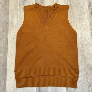Brown knit sweater vest